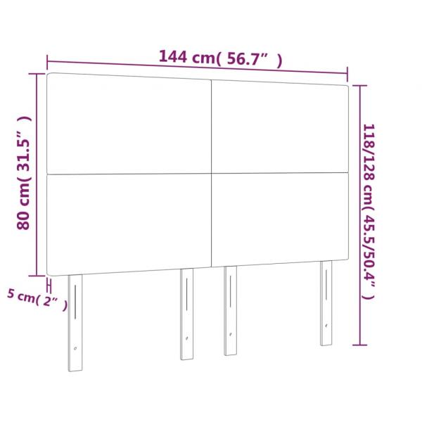 Kopfteile 4 Stk. Grau 72x5x78/88 cm Kunstleder