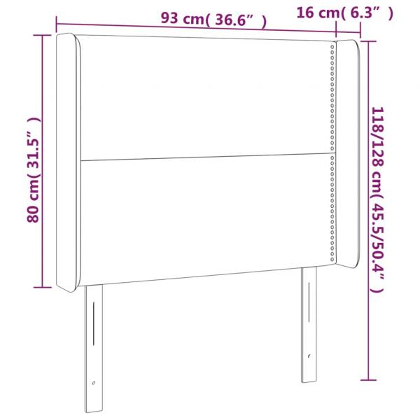 LED Kopfteil Rosa 93x16x118/128 cm Samt