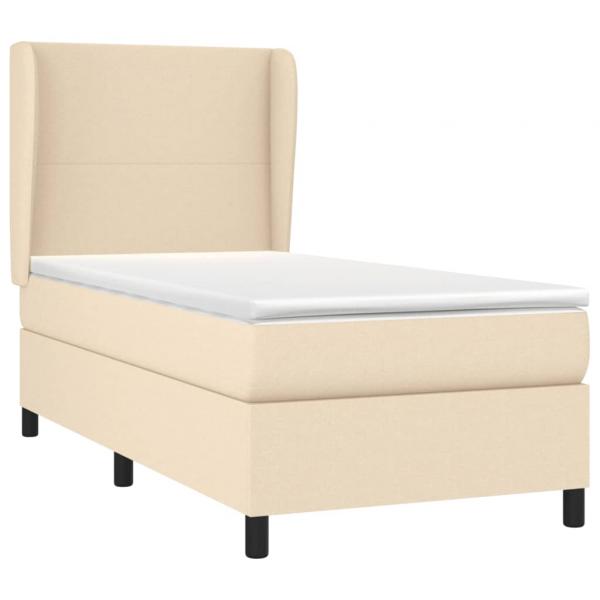 Boxspringbett mit Matratze Creme 100x200 cm Stoff