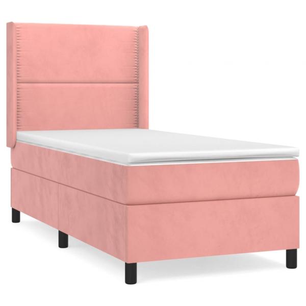 Boxspringbett mit Matratze Rosa 90x200 cm Samt