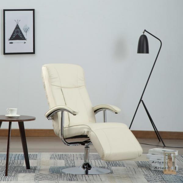 ARDEBO.de - TV-Sessel Creme Kunstleder