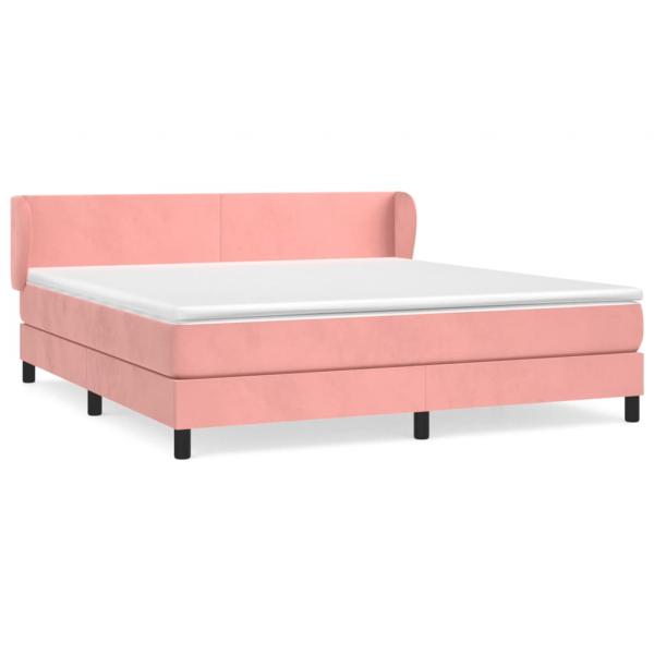 Boxspringbett mit Matratze Rosa 160x200 cm Samt