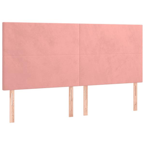 Boxspringbett mit Matratze Rosa 180x200 cm Samt