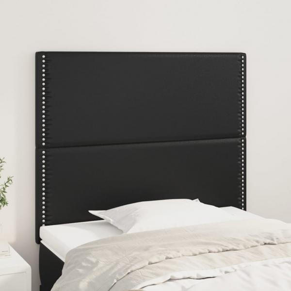 ARDEBO.de - Kopfteile 2 Stk. Schwarz 90x5x78/88 cm Kunstleder