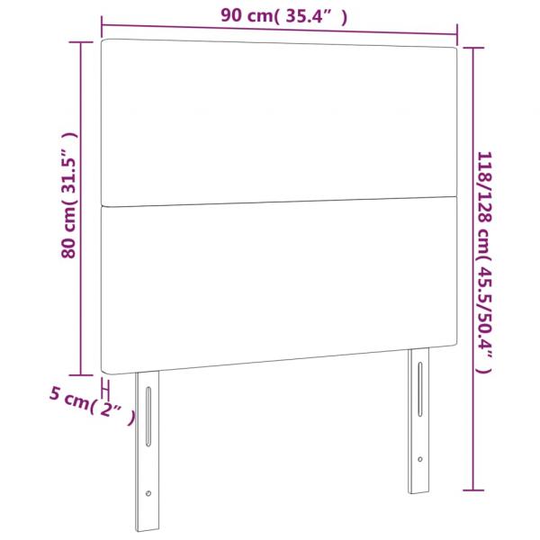 LED Kopfteil Dunkelblau 90x5x118/128 cm Samt