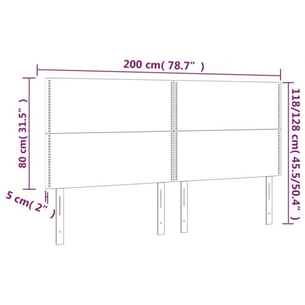 LED Kopfteil Weiß 200x5x118/128 cm Kunstleder