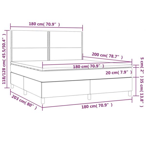 Boxspringbett mit Matratze Rosa 180x200 cm Samt