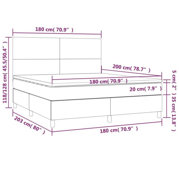 Boxspringbett mit Matratze Dunkelblau 180x200 cm Samt