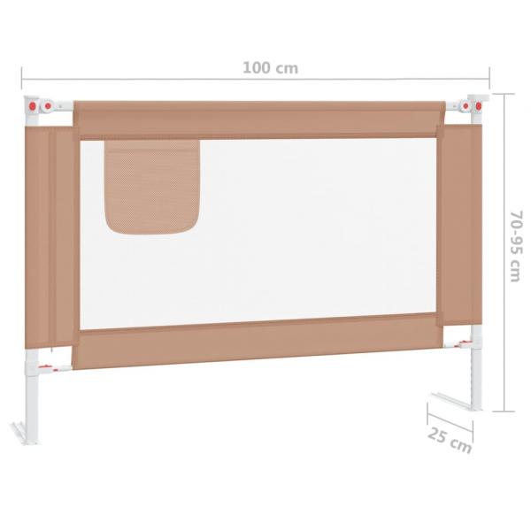 Kleinkind-Bettschutzgitter Taupe 100x25 cm Stoff