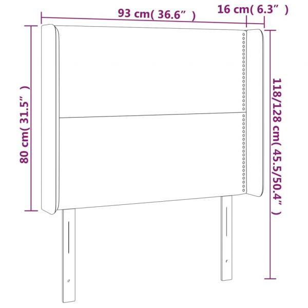 Kopfteil mit Ohren Rosa 93x16x118/128 cm Samt