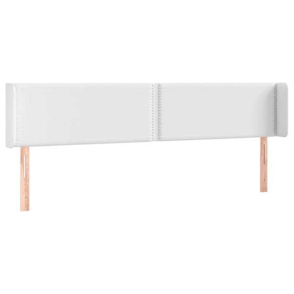 LED Kopfteil Weiß 203x16x78/88 cm Kunstleder