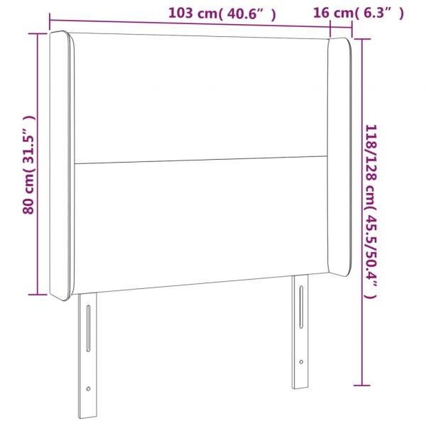 LED Kopfteil Creme 103x16x118/128 cm Stoff