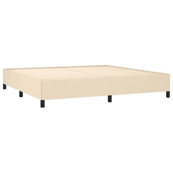 Boxspringbett mit Matratze Creme 200x200 cm Stoff