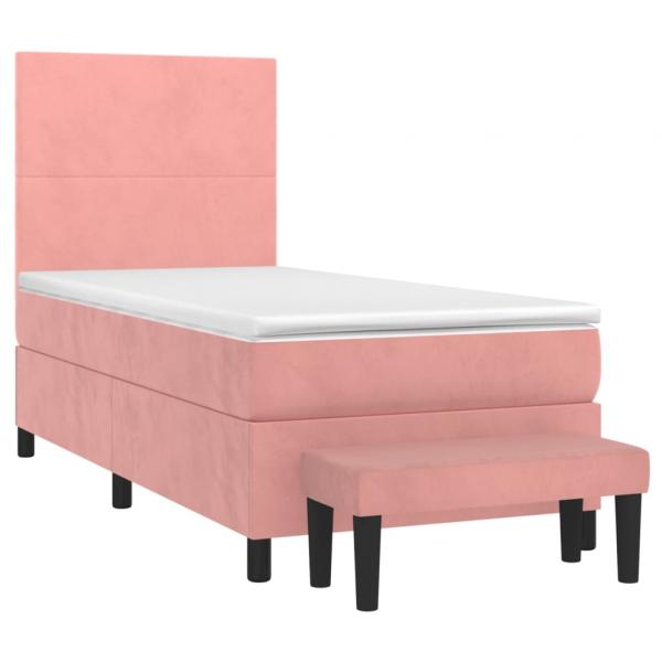 Boxspringbett mit Matratze Rosa 80x200 cm Samt