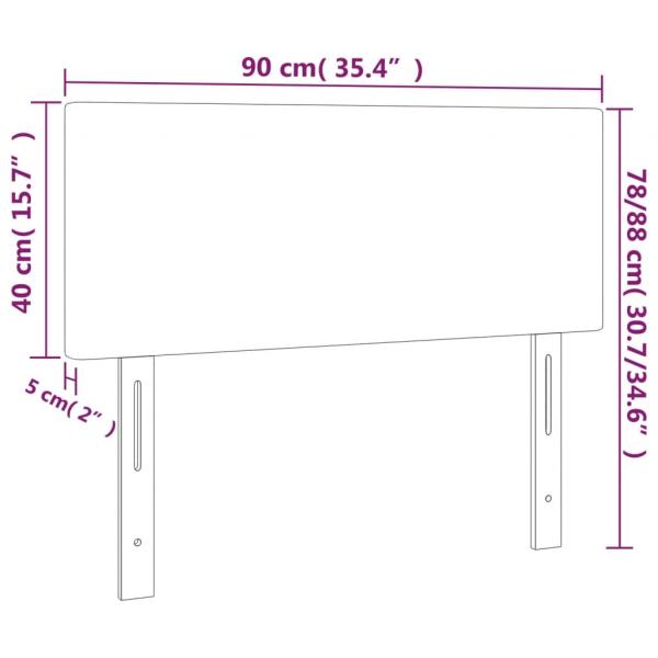 LED Kopfteil Dunkelblau 90x5x78/88 cm Samt