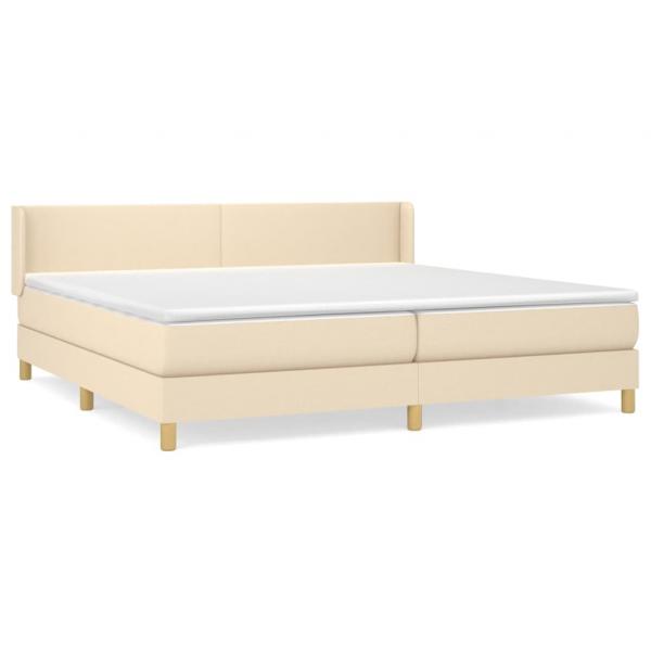 Boxspringbett mit Matratze Creme 200x200 cm Stoff