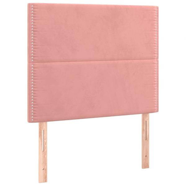 Kopfteile 2 Stk. Rosa 90x5x78/88 cm Samt