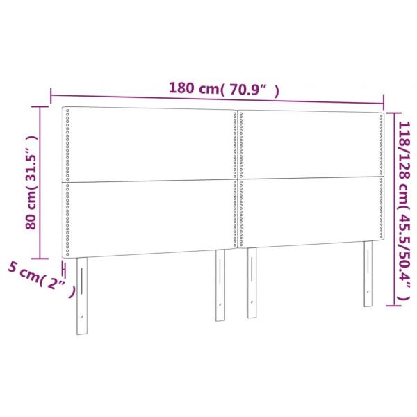 LED Kopfteil Schwarz 180x5x118/128 cm Kunstleder