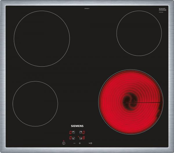 ARDEBO.de Siemens ET645HE17 iQ100 Autarkes Glaskeramik Kochfeld, Glaskeramik, 60 cm breit, touchControl, reStart, schwarz