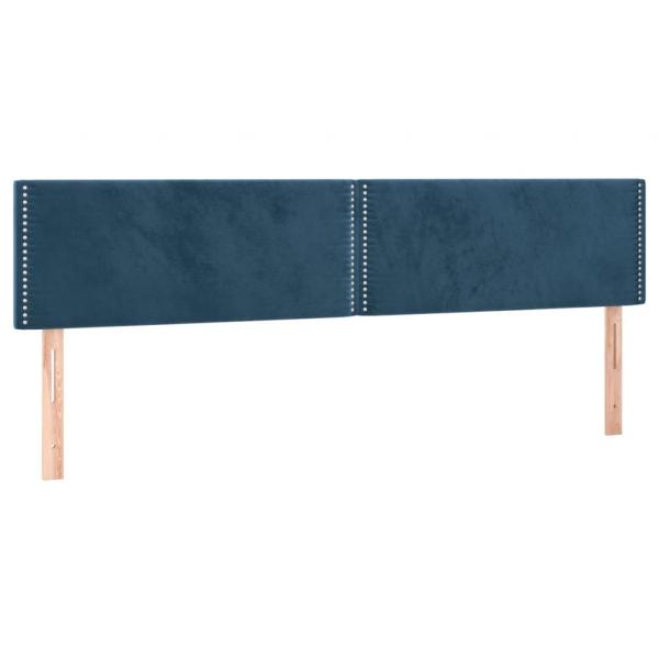 Kopfteile 2 Stk. Dunkelblau 90x5x78/88 cm Samt