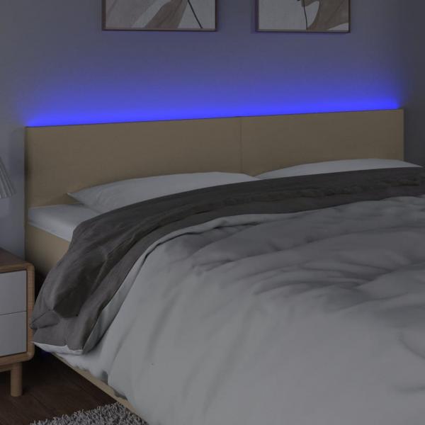 LED Kopfteil Creme 160x5x78/88 cm Stoff 