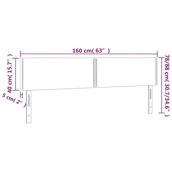 LED Kopfteil Schwarz 160x5x78/88 cm Kunstleder