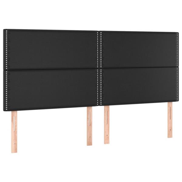 LED Kopfteil Schwarz 160x5x118/128 cm Kunstleder