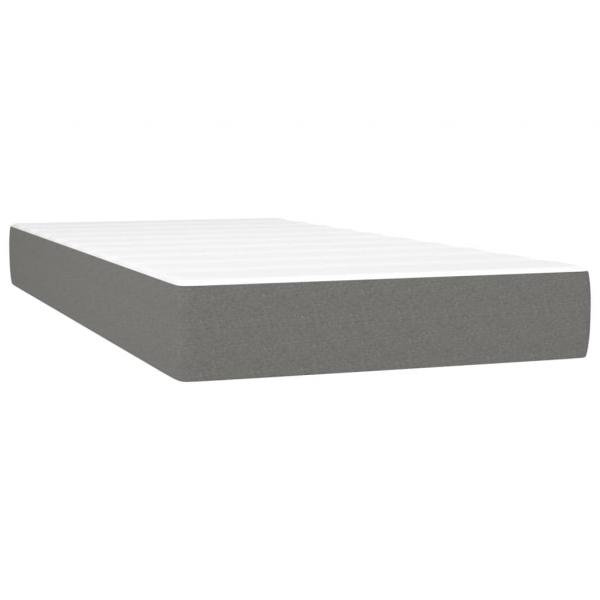 Boxspringbett mit Matratze Dunkelgrau 80x200 cm Stoff