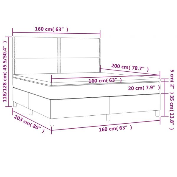 Boxspringbett mit Matratze Schwarz 160x200 cm Kunstleder