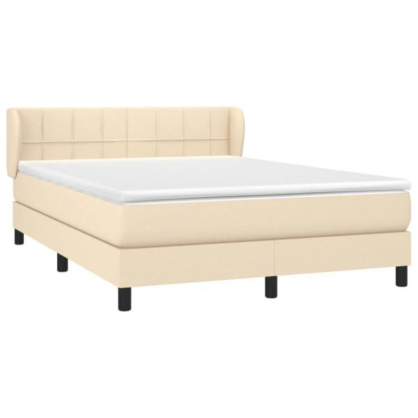 Boxspringbett mit Matratze Creme 140x200 cm Stoff