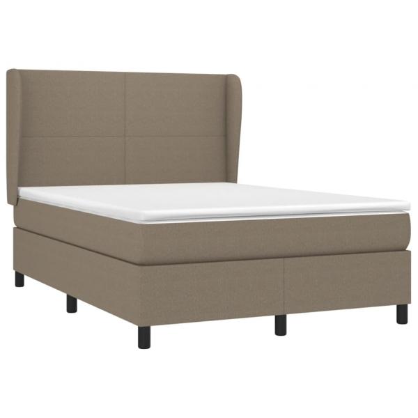 Boxspringbett mit Matratze Taupe 140x190 cm Stoff