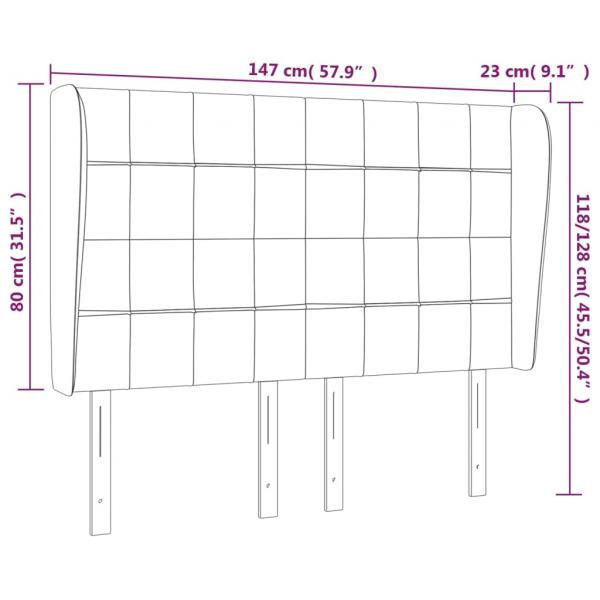 Kopfteil mit Ohren Creme 147x23x118/128 cm Stoff