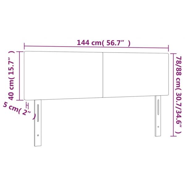 LED Kopfteil Schwarz 144x5x78/88 cm Kunstleder