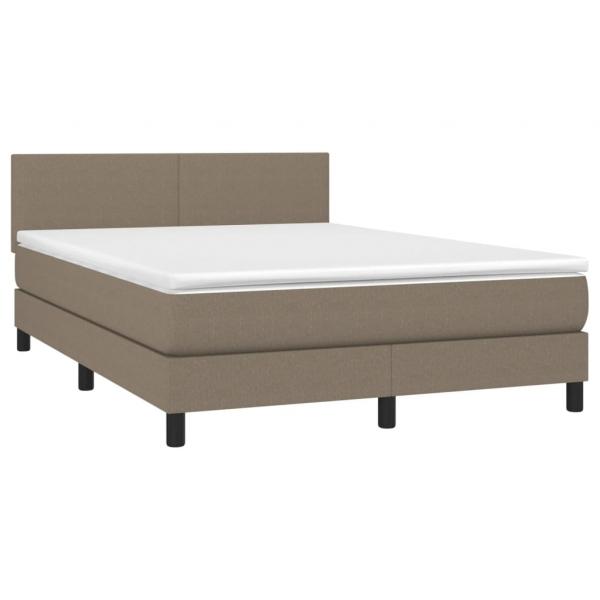 Boxspringbett mit Matratze Taupe 140x190 cm Stoff