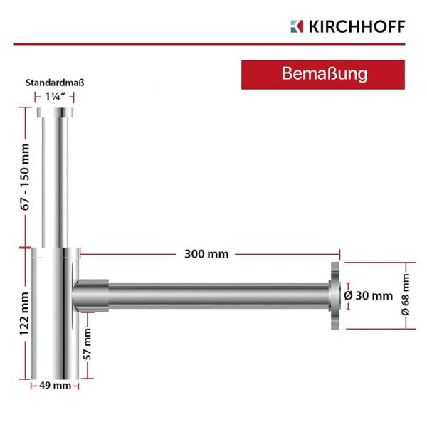 SCHÜTTE Design-Siphon für Waschbecken Chrom