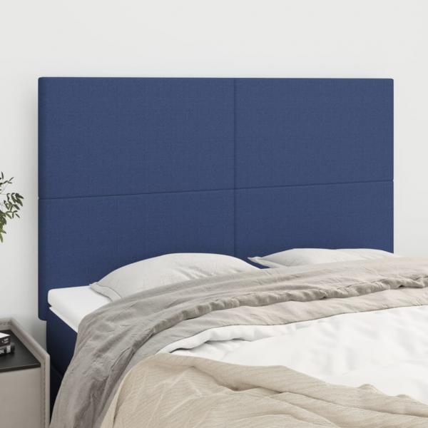 ARDEBO.de - Kopfteile 4 Stk. Blau 72x5x78/88 cm Stoff