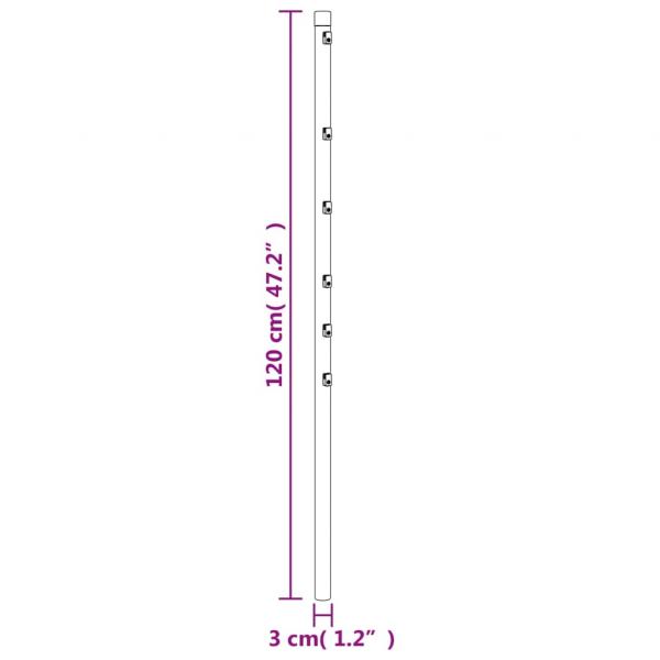  Zaunpfosten 15 Stk. Silbern 120 cm Verzinkter Stahl