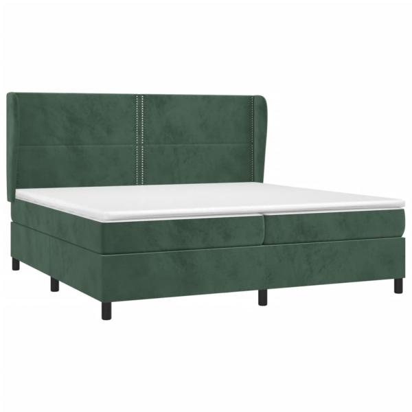 Boxspringbett mit Matratze Dunkelgrün 200x200 cm Samt