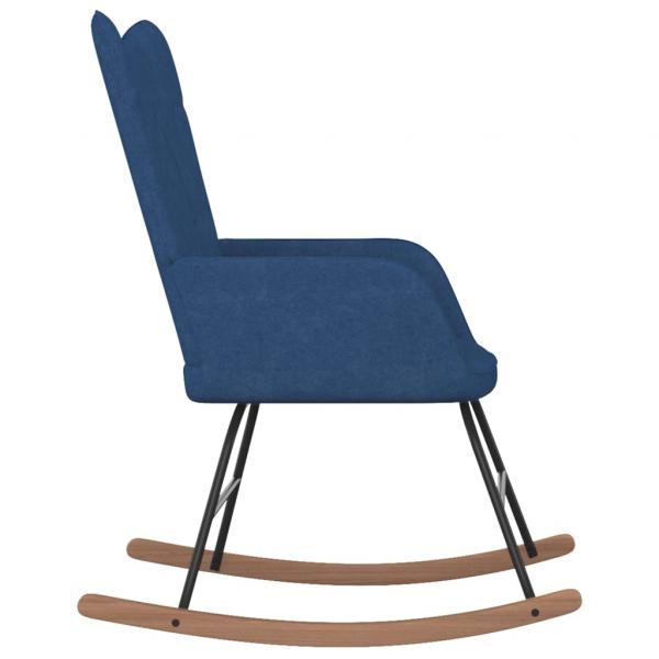 Schaukelsessel mit Hocker Blau Stoff