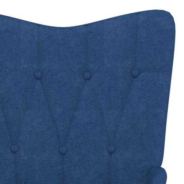 Relaxsessel mit Hocker Blau Stoff