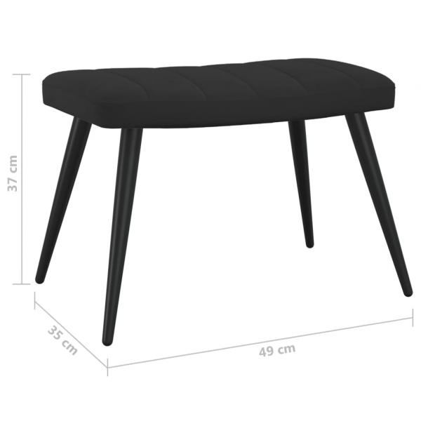 Relaxsessel mit Hocker Schwarz Samt