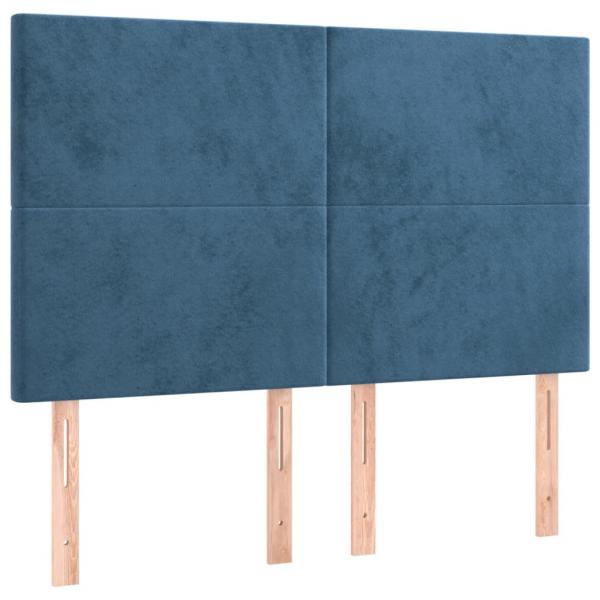 Kopfteile 4 Stk. Dunkelblau 72x5x78/88 cm Samt