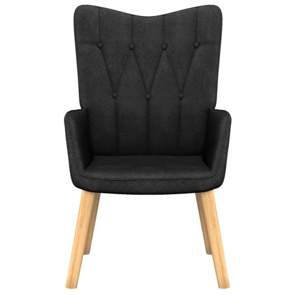 Relaxsessel mit Hocker Schwarz Stoff