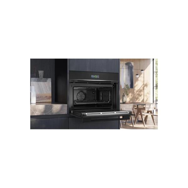 Siemens CB774G1B1 iQ700 A+ Einbaukompaktbackofen, 59,4 cm breit, 47 L, Kindersicherung, TFT Touchdisplay, Home Connect, schwarz