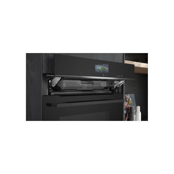 Siemens CS736G1B1 iQ700 A+ Kompaktbackofen mit Dampffunktion, 59,4 cm breit, 47 L, Wassertank, Grill, Kindersicherung, 4D Heißluft, Home Connect, schwarz