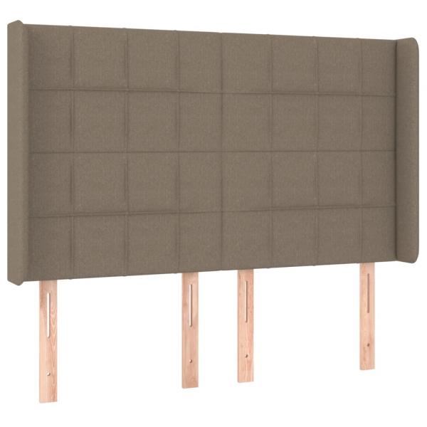 LED Kopfteil Taupe 147x16x118/128 cm Stoff