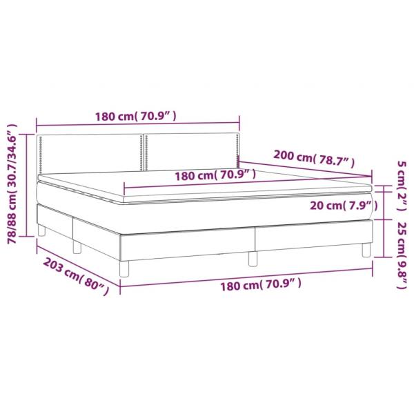 Boxspringbett mit Matratze Schwarz 180x200 cm Samt