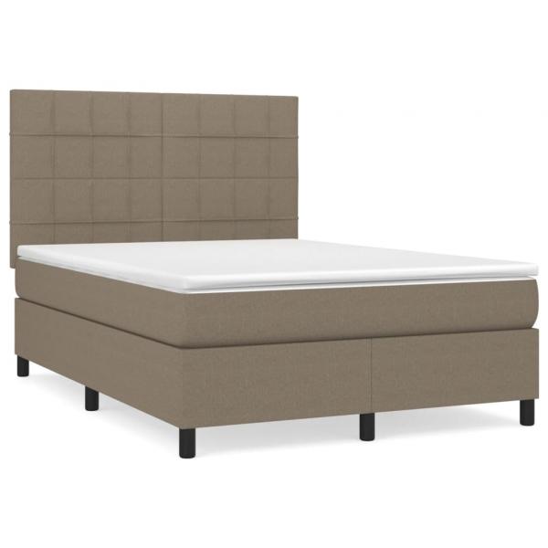 Boxspringbett mit Matratze Taupe 140x200 cm Stoff