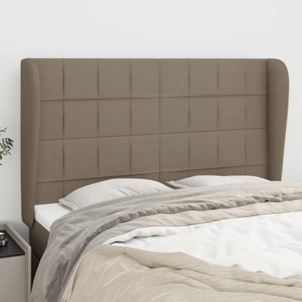 ARDEBO.de - Kopfteil mit Ohren Taupe 147x23x118/128 cm Stoff