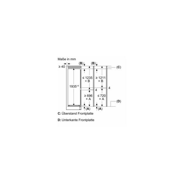 Siemens KB96NVFE0 iQ300 Einbau Kühl-Gefrierkombination, Nischenhöhe 195 cm, 383 L, Full noFrost, Festtürtechnik, Home Connect, hyperFresh, weiß